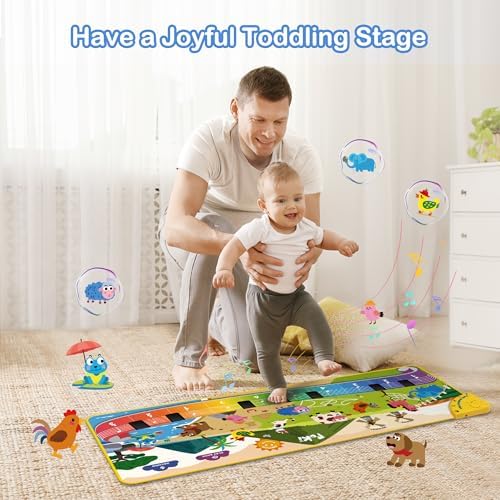 FOKI Piano Mat for Baby & Toddler Gifts, 61 Sounds, 43.3 x 16.5 in - Image 5