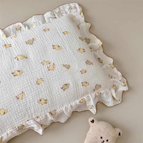BuLuTu Duck Pattern Kids Pillow Case Muslin Cotton, Standard Size - Image 5