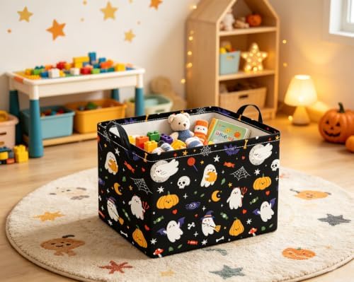 Rectangular Halloween Basket for Boys and Girls Kids Trick or Treat Pumpkin - Image 6