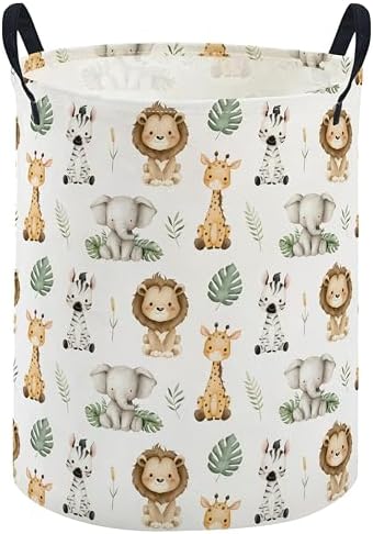 ESSME Animal Laundry Basket, Cute Hamper Collapsible Canvas Waterproof Storage by ESSME