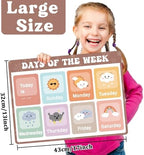 Educational Placemats Set of 6 Boho Kid Plastic Table Mat 17×13×0.04in - Image 2