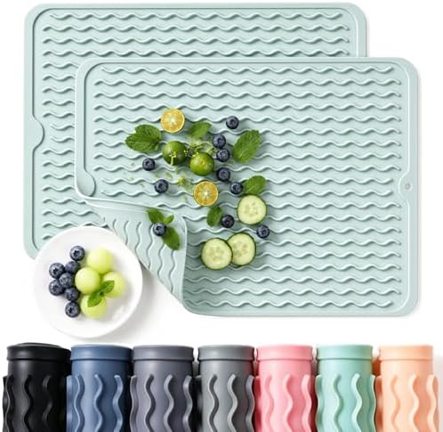 2 Pack Caketime Silicone Dish Drying Mat by CAKETIME