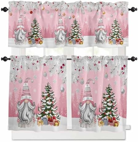 Vandarllin Christmas Gnome Kitchen Curtains and Valances Set, Winter Merry by VandarllinHomeKitchenDecor