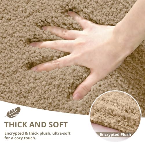 Polyester Bathroom Runner Rug 24"x72" Light Brown, Soft Bath Mat - Image 4