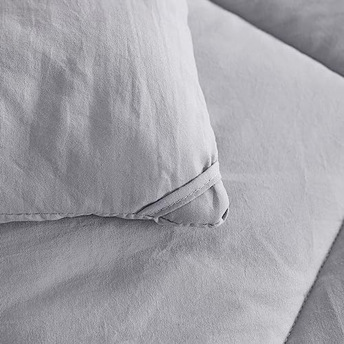 NTBAY Twin Microfiber Bed in a Bag, Comforter Set 5 Piece, Light Grey - Image 4