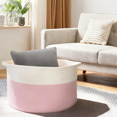 MEGASKET Pink Storage Baskets for Organizing, Large Toy Basket, Soft Pink - Image 5