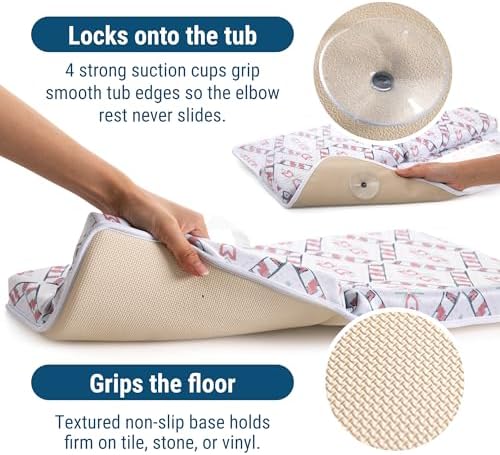 Wildkin Bath Kneeler & Elbow Rest Pad, Dual-Layer Foam, 4 Suction Cups - Image 4