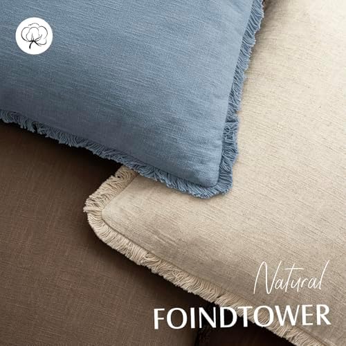 Foindtower Decorative Linen Fringe Throw Pillow Covers Cozy Boho Farmhouse - Image 4