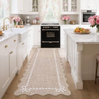 GarveeHome Scalloped Hallway Runner Rug 2.5x10 Non Slip Bedroom Rugs - Image 2