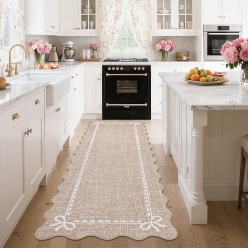 GarveeHome Scalloped Hallway Runner Rug 2.5x10 Non Slip Bedroom Rugs - Image 2