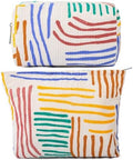 SOIDRAM 2 Pieces Stripes Makeup Bag Large Corduroy Cosmetic Bag Capacity Canvas by SOIDRAM
