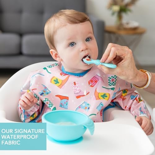 Bumkins Sleeved Bib for Girl or Boy Baby and Toddler for 6-24 Mos, Essential - Image 3