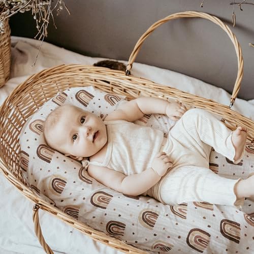 Muslin Bassinet Sheets 2 Pack, Universal Cotton Fitted Baby Mattress Sheet - Image 2