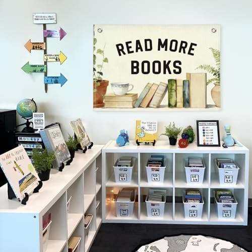 Lacama Reading Nook Decor Read More Books Linen Banner - Image 5