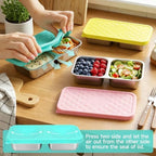 SOPHICO Stainless Steel 2 compartments 15oz Snack Containers - Image 4