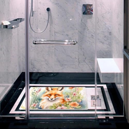 Shower Mat Non Slip 26.8 x 15.1 Inches, Fox Flower Bathtub Mat Shower Stall Mats - Image 5