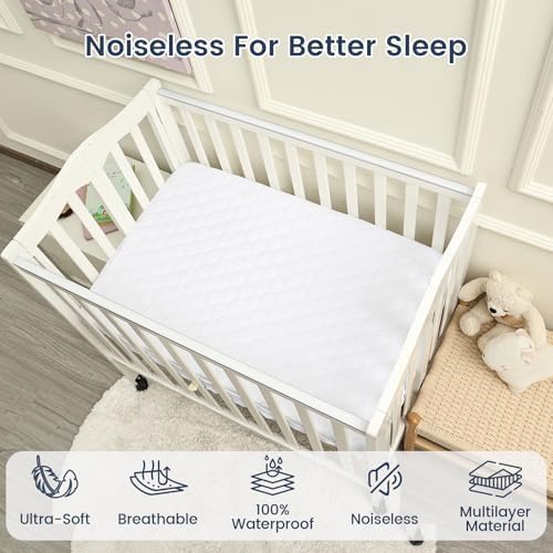 david's kids 2 Pack 38''x25'' Waterproof Mini Crib Mattress Protector, Fitted - Image 7