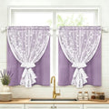 ASPMIZ Purple Kitchen Curtains 36 Inch Double Layer Kitchen Window Curtains by ASPMIZ