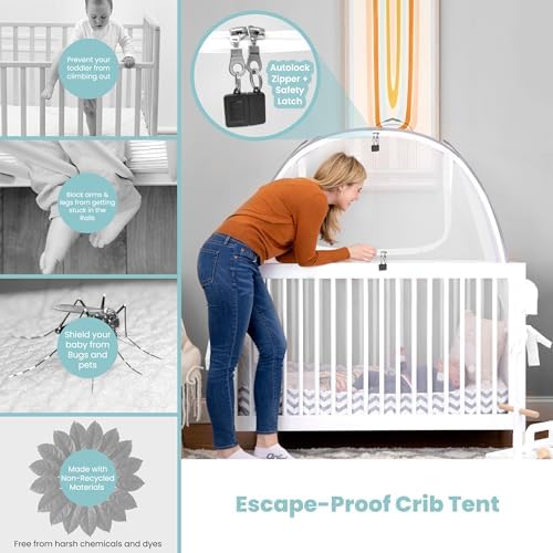 Crib Tent to Keep Baby from Climbing Out – Breathable Pop-Up Crib Net to Keep - Image 2
