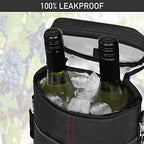 opux 2 Bottle Wine Carrier Tote, Insulated Leakproof Wine Cooler Bag, Wine - Image 5