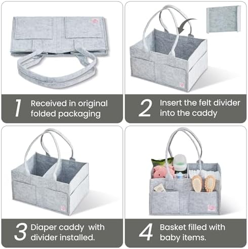 Upgraded Baby Diaper Caddy Organizer, Portable Nursery Storage Bin - Image 3