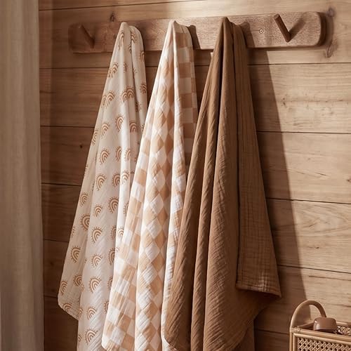 Muslin Swaddle Blankets for Newborn, 3 Pack Breathable Soft Receiving Blanket - Image 6