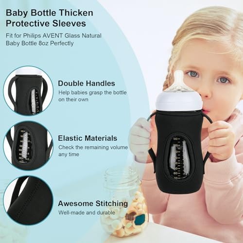Beautyflier 2PCS Sleeve Covers for 8 oz Philips Avent Glass Natural Baby Bottle - Image 3