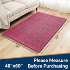 Chenille Bathroom Rug 40"x60" Hot Pink, Large Plush Bath Mat - Image 2
