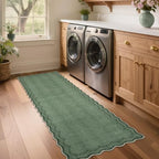 GarveeHome 2x6 Scalloped Washable Runner Rug Non Slip Hallway Kitchen Rug - Image 3