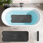 Anti-Slip Bathtub Shower Mat 40×16 Inch Opaque Black - Image 3