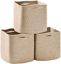 ICERZCZ 11 Inch Cube Storage Bins, Woven Baskets, Mixed Brown by ICERZCZ
