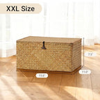 Nonam Large Wicker Basket with Lid, Seagrass Shelf Storage Basket - Image 3