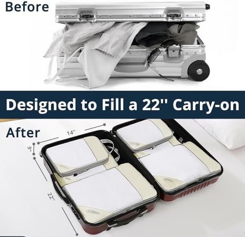 NICOSHOW Compression Packing Cubes 6 Set, Compressible Space-Saving Packing - Image 6