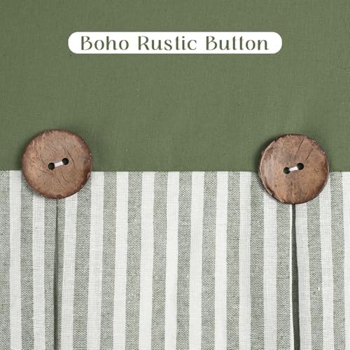 ASPMIZ Cotton Linen Curtains for Living Room, Rod Pocket & Back Tab Boho - Image 3