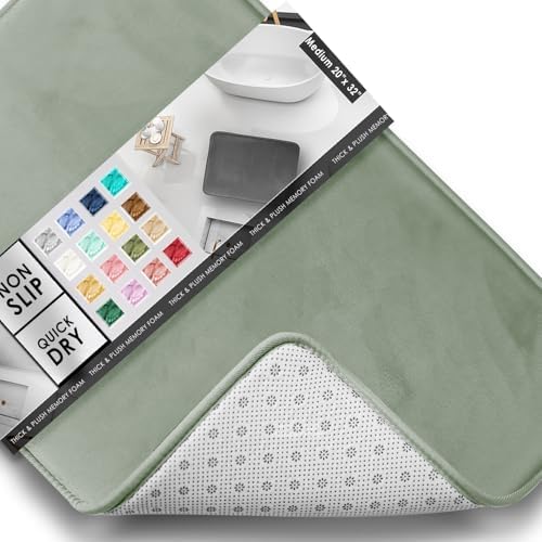 Clara Clark Bathroom Rugs, Velvet Memory Foam Bath Mat, Non-Slip Bath Rugs by ClaraClark