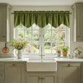 StangH Olive Green Valance for Windows Home Decor 52x18 Inch, 1 Panel by StangH