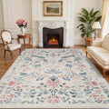 9x12 Area Rugs Boho Floral Washable Living Room Rug Neutral Carpet Bedroom by Yidanamy