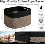 ICERZCZ Storage Baskets for Shelves Organizing, Woven Cotton Rope Baskets for - Image 3