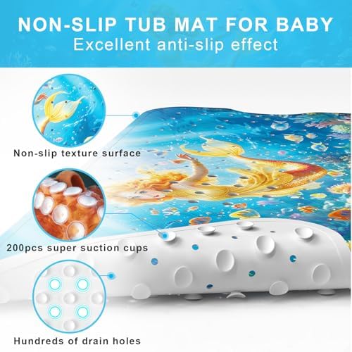 Bath Mat for Tub Non Slip Kids Bathtub Mat 40x16 Baby Bath Mat - Image 3
