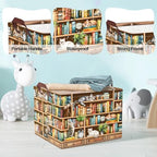 Clastyle Cat Book Shelf Basket for Reading Room Collapsible Toy Gift Kid - Image 4