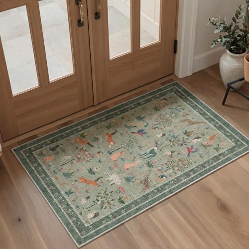 BESBLEE 2X8 Washable Kitchen Runner Rug, Animal Non Slip - Image 3