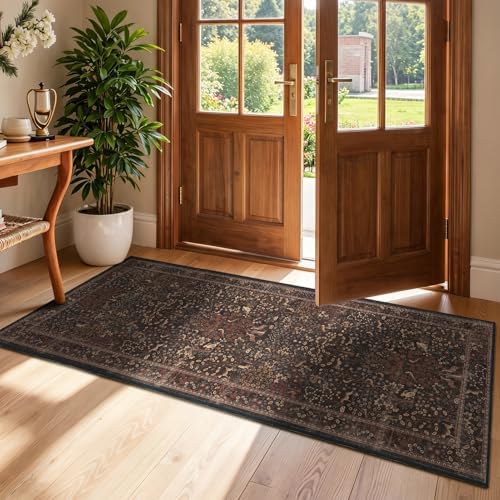 Tree of Life 2x5 Kitchen Runner Rug, Washable Non Slip Low Pile Runners by Jainmy
