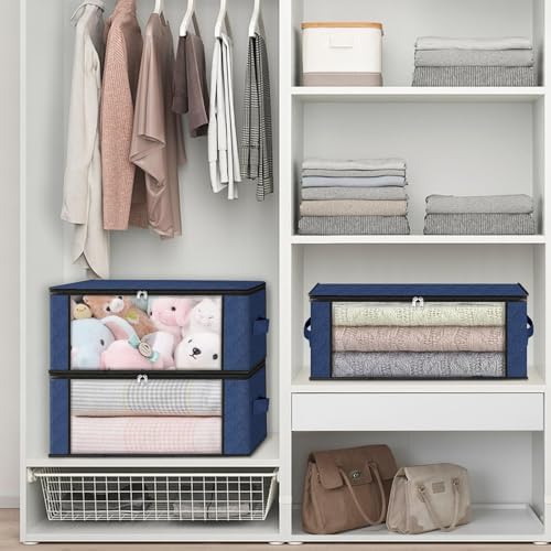 HomeHacks 3-Pack Clothes Organizer Storage Bags, 35L Storage Bins - Image 6