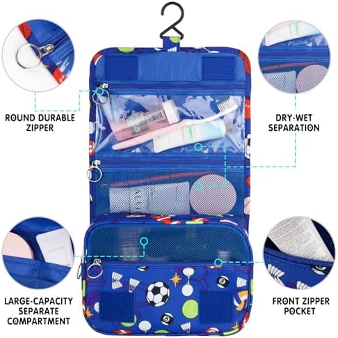 Kids Hanging Toiletry Bag for Boys, Travel Toiletry Bag for Little Young Boys - Image 5