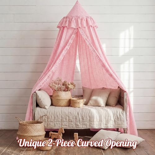 SmoothNovelty Gingham Plaid Bed Canopy - Image 4