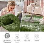 OLANLY Green Round Rugs for Bedroom - Image 2