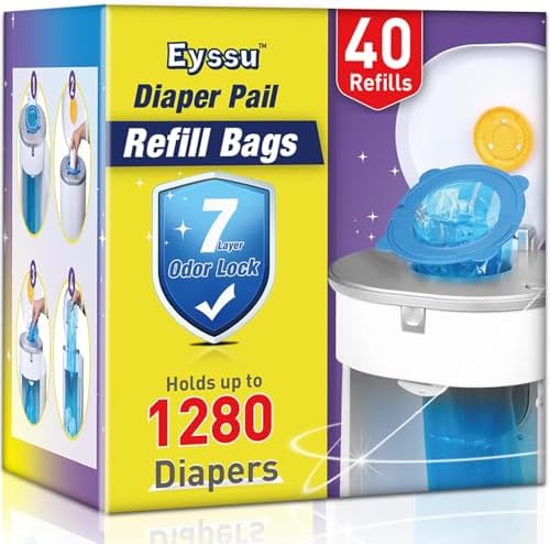 Diaper Pail Refill Bags 40 Pack, Compatible by Unknown