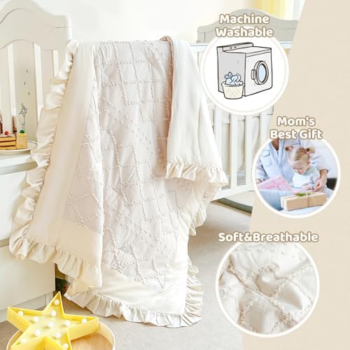 Crib Bedding Set for Girls, Ruffle Baby Crib Bedding Set Nursery Bedding Sets - Image 6