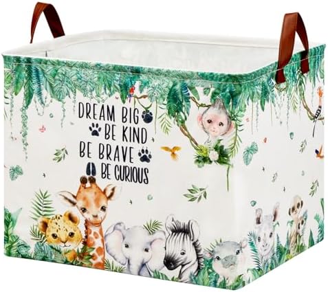 Jungle Nursery Decor Basket 36L Woodland Forest Animal Baby Gift Basket Safari by XHWZOF