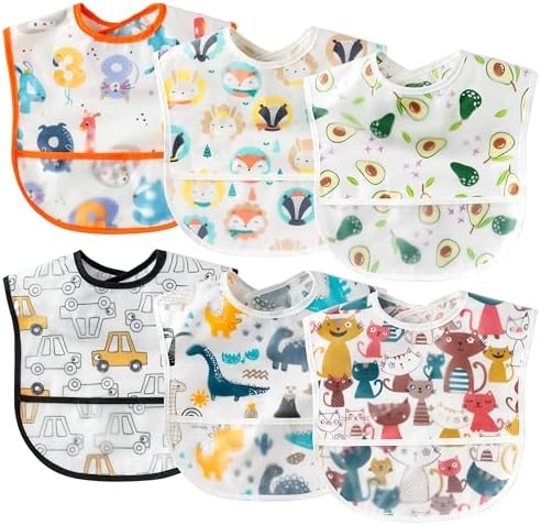 6 Pcs Baby Feeding Bibs Toddler Waterproof Bib Set by 2ooya